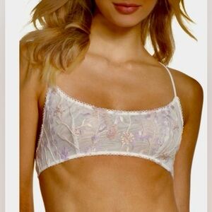 Intimately by Free People So Into You‎ Embroidered Bralette In White Size S